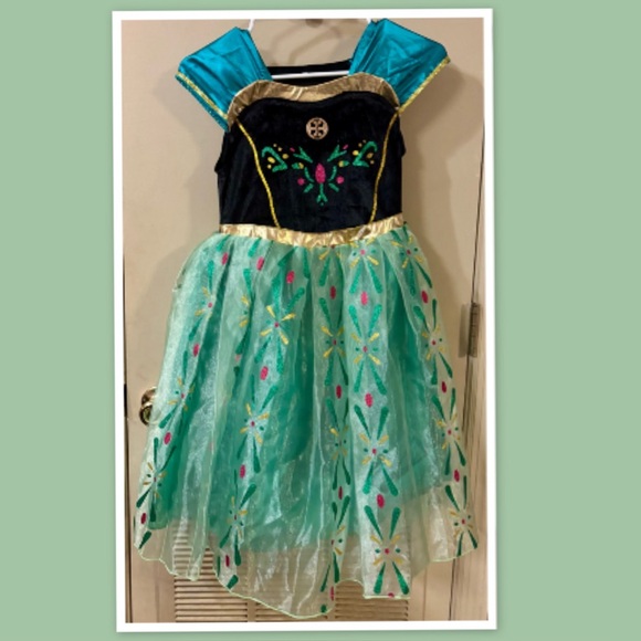 Disney Inspired Frozen Princess Anna Dress, Kids Girls Costume LED Light Up - Picture 1 of 5